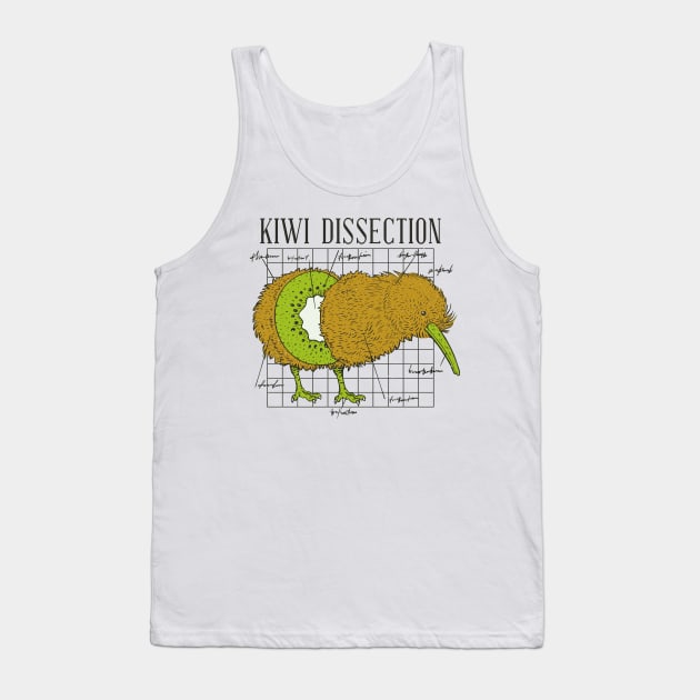 Funny Kiwi Bird Dissection // Funny Science Biology Humor Tank Top by SLAG_Creative